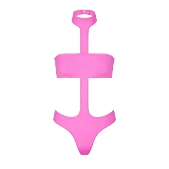 Skims recycled swim halter top cut-out monokini. (TAFFY) - Picture 11 of 14